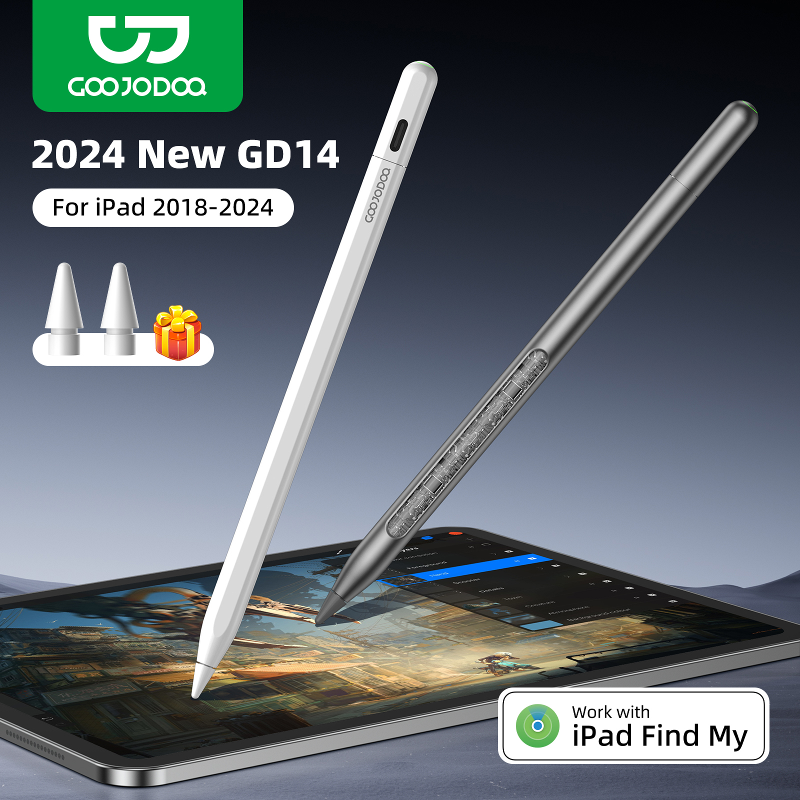 Tablet Accessories For Kids - GOOJODOQ GD14 Stylus Pen For Apple