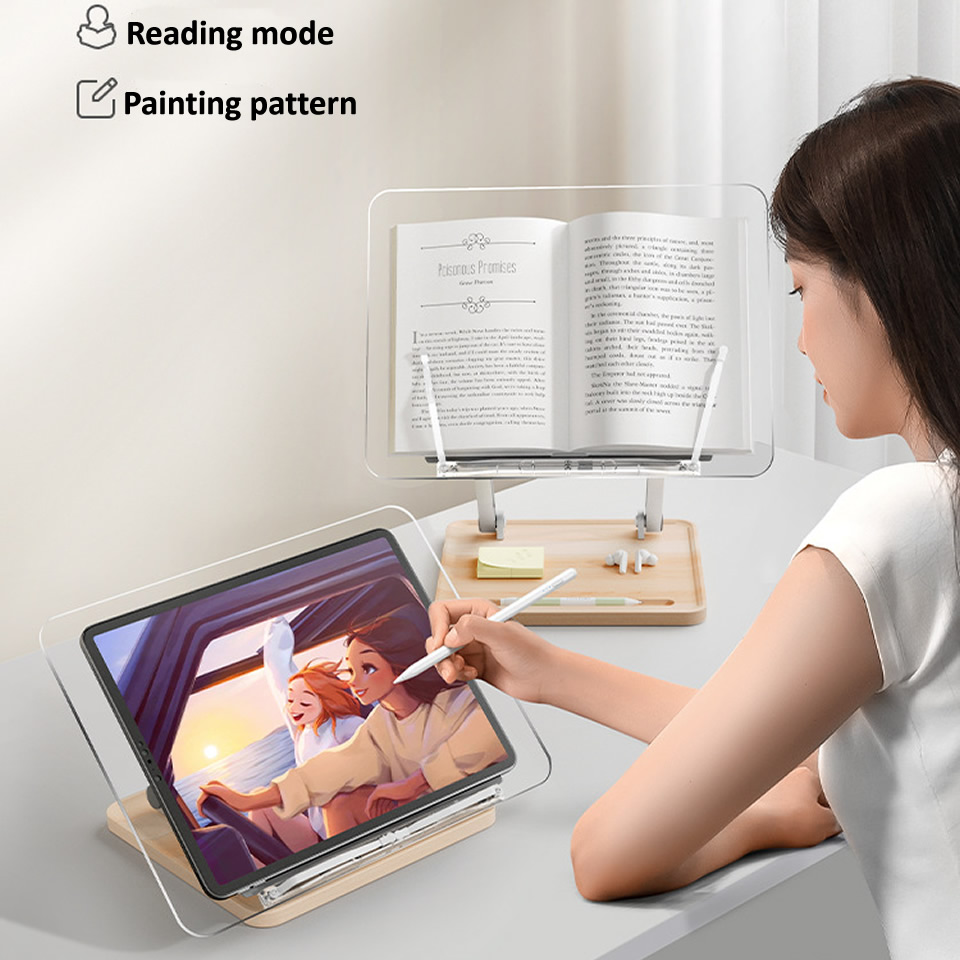Wooden Reading Stand with ligh - Useful Tablet Accessories recensione e prezzo